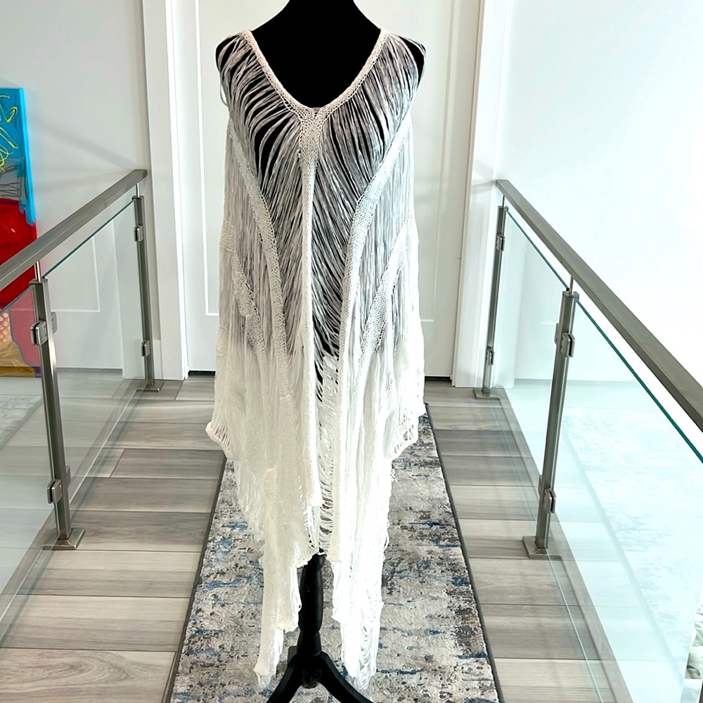 White Crochet Sheer Dress Cover-Up